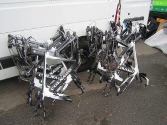 Tour de France 2012 stacked Colnago K.Zero TT bikes