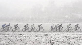 Riders battling the elements at Milan San Remo