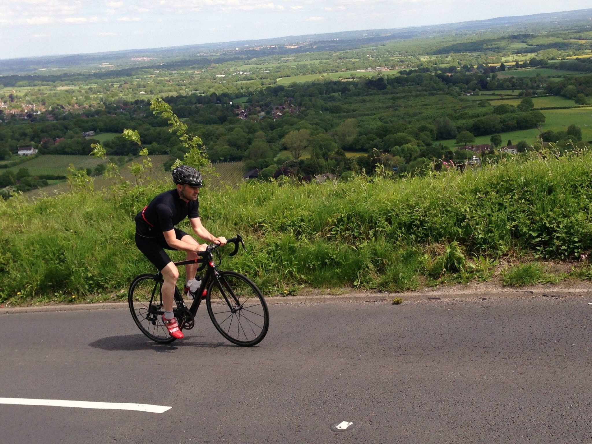 Mark climbing on the Argon 18 Gallium