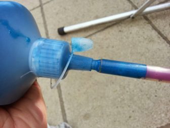 Sucking the Airtight sealant out by syringe