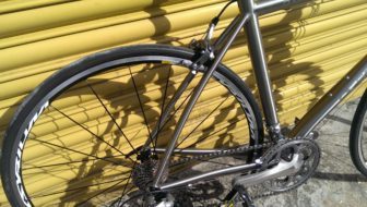 Seatstays have a slight outward bow and welds throughout the frame are purposeful, as befits a race bike