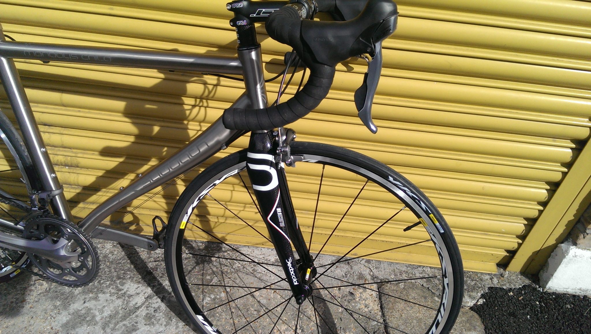 Dedacciai front fork is stiff and precise and matches the frame nicely