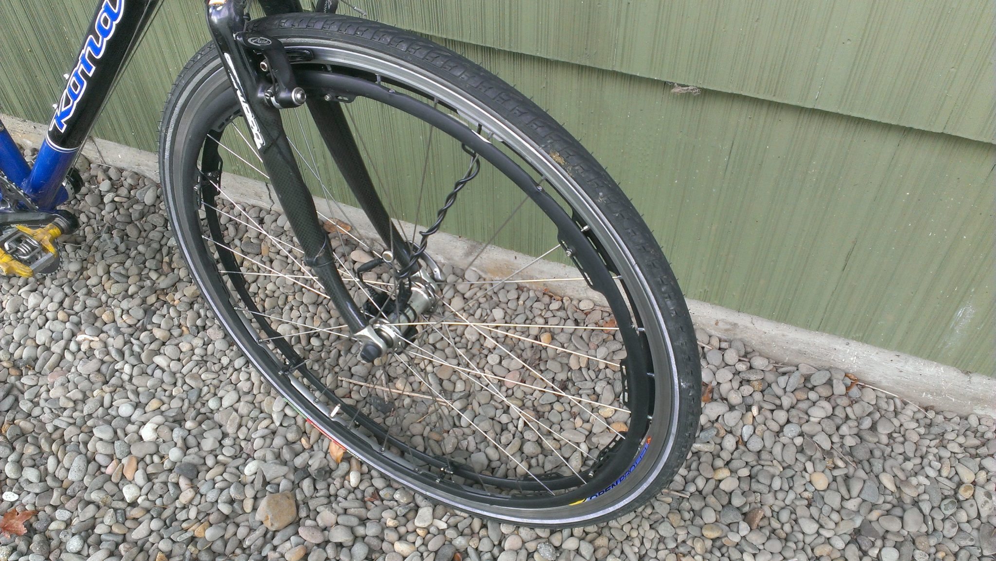 Revolight on front wheel showing the two rings of LEDs
