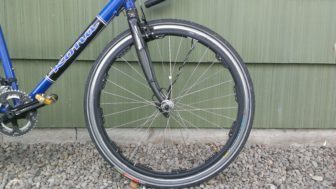 Revolight fitted to front wheel