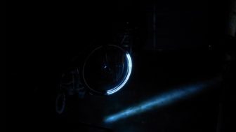 Solid beam of light produced by front LEDs