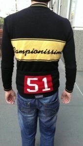 Tim modelling the rear of the jersey
