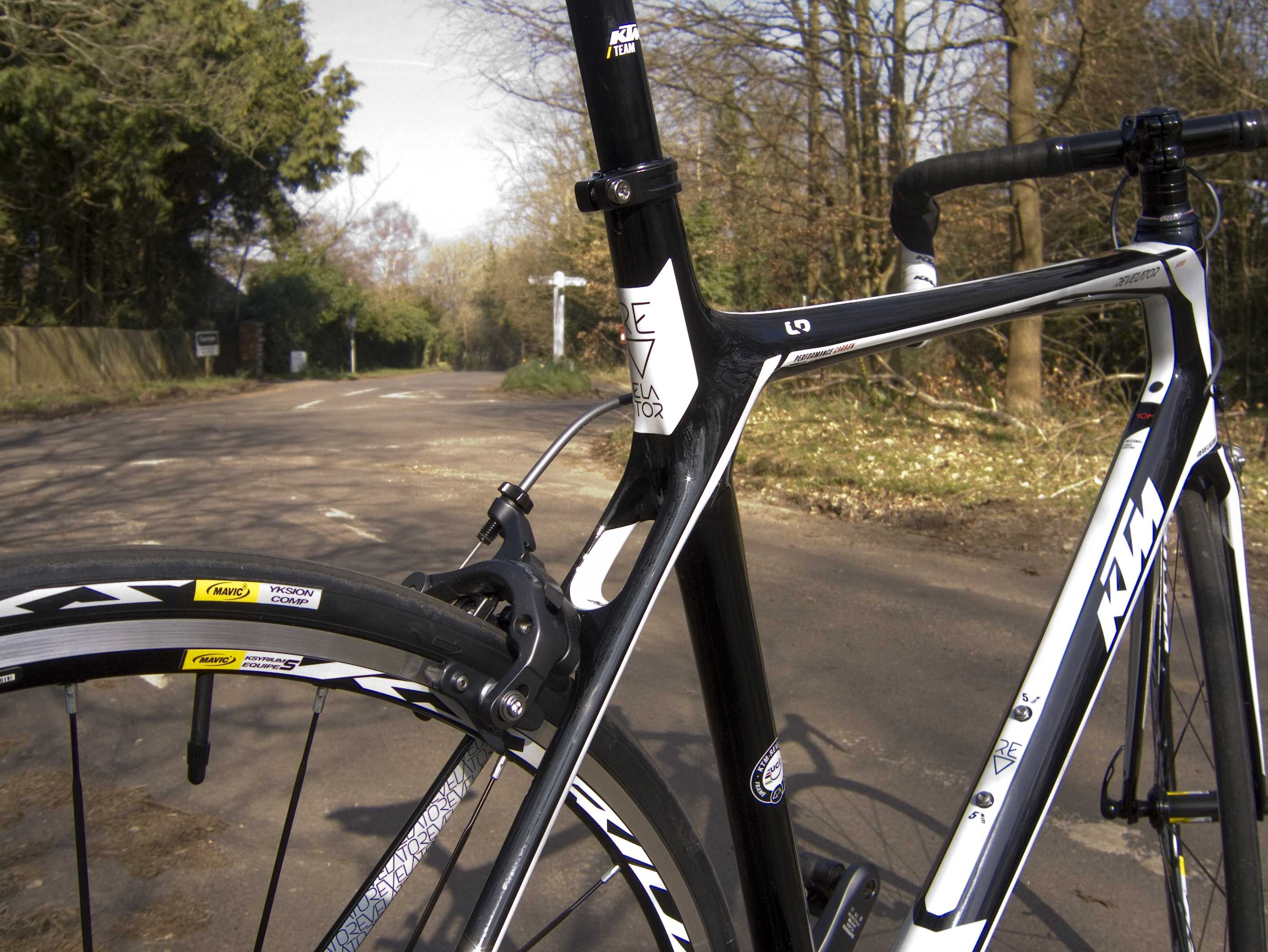 KTM's carbon frame has clean, angular look