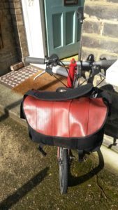 S-bag on the bike in a different but eminently practical place
