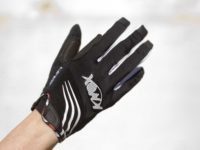 Back of the Oren gloves has snot panel, pre-curved Lycra fourchettes between the fingers and perforated lycra