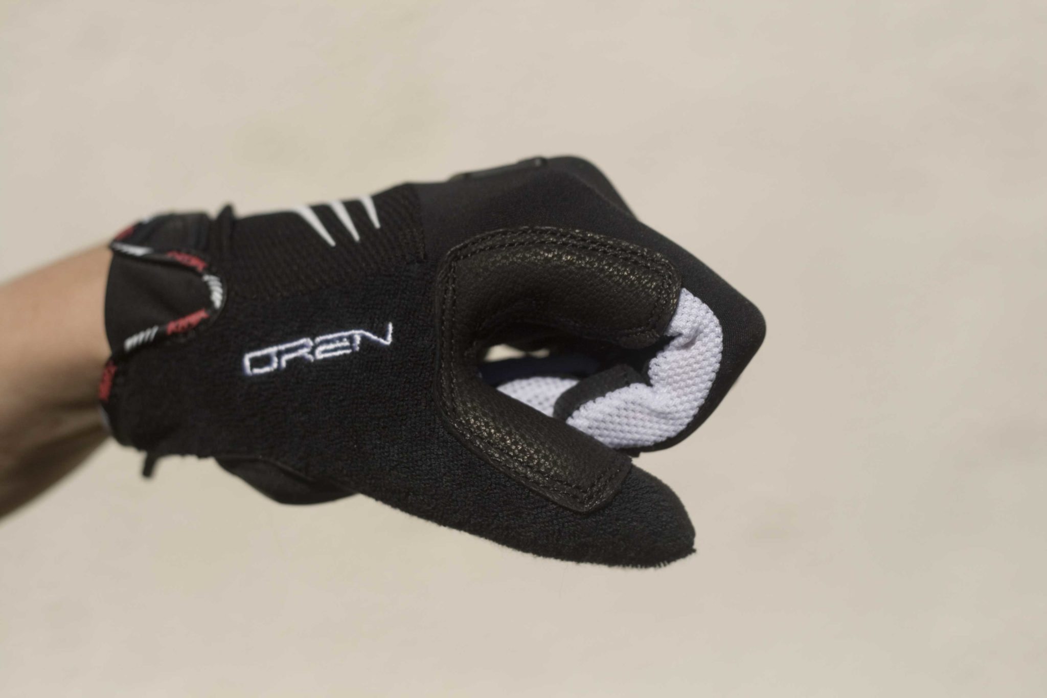 Pittard’s digital goat leather between thumb and forefinger