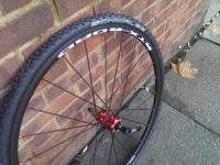 Remerx wheels were mated to Schwalbe Rocket Ron tubulars