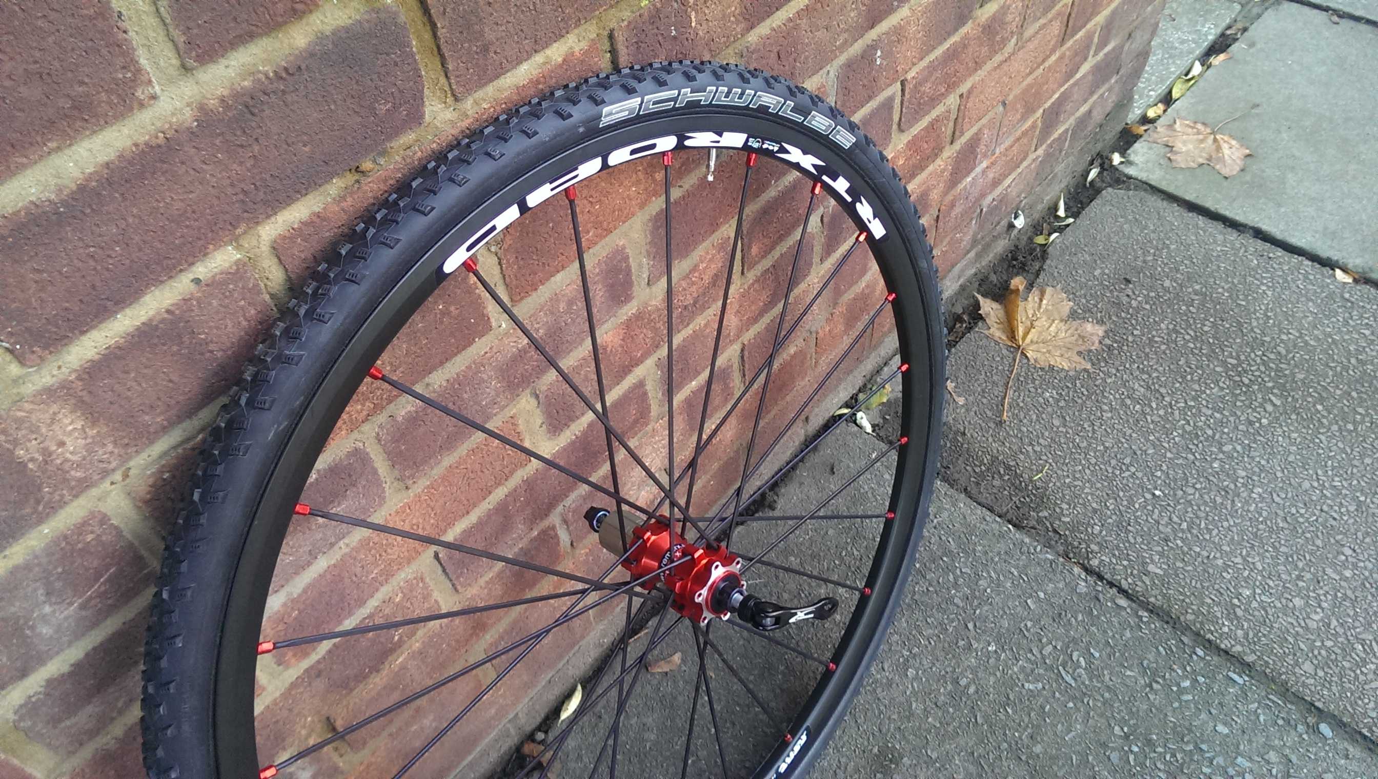 Remerx wheels were mated to Schwalbe Rocket Ron tubulars