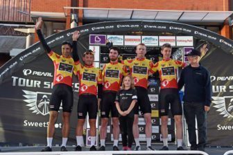 Rapha Condor JLT celebrate in Peterbourough