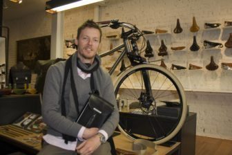 Dario Pegoretti had visited the Brooks shop to offer bike fittings prior to Darren Crisp's visit