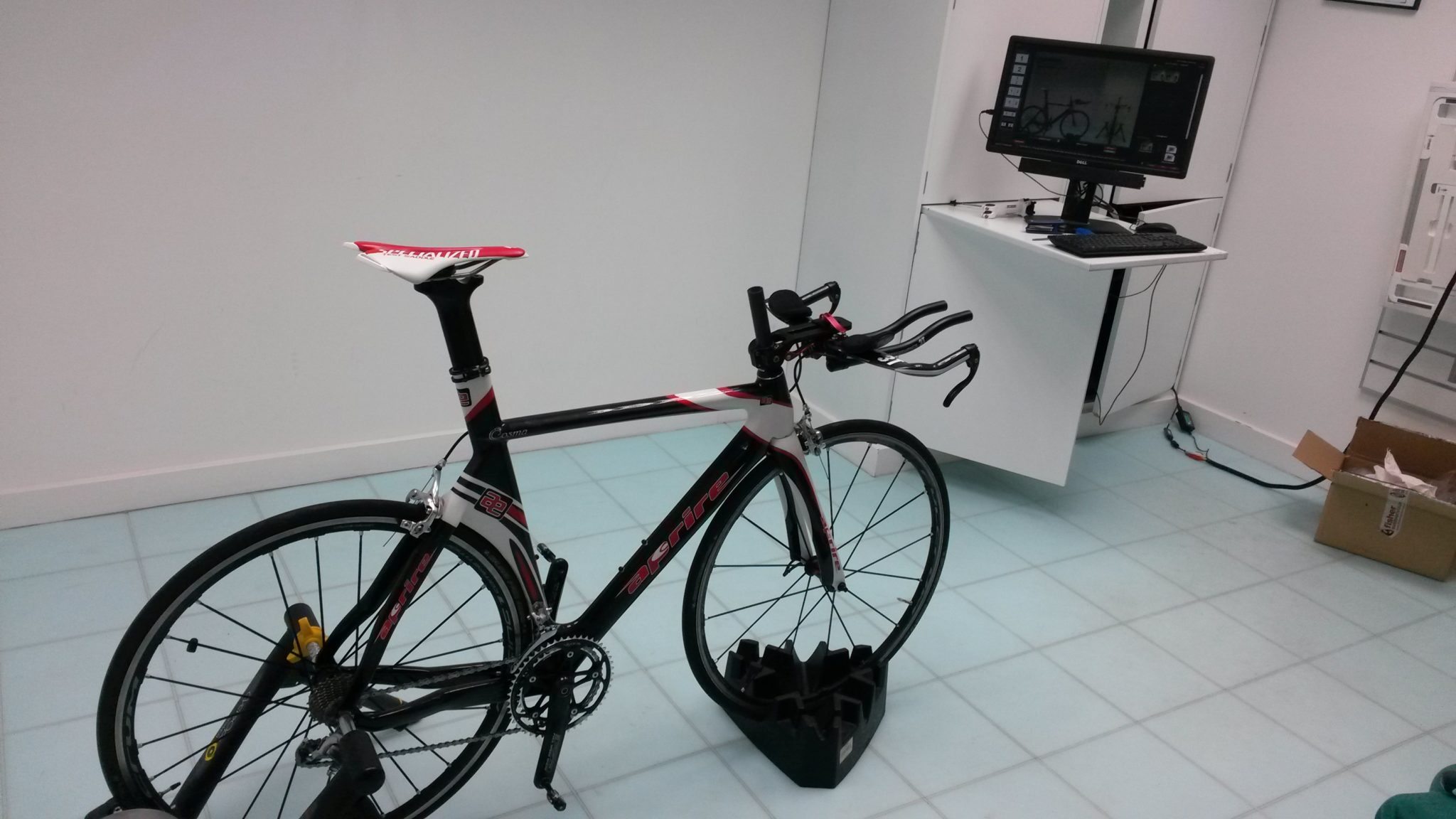 Cameras are used to record riding position which can then be analysed on the computer