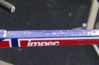 Thor Hushvod's Impec - quite a mess on that top tube