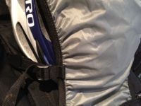 External helmet pouch is stored when not in use