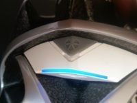 Tron style rear light just so people know that this helmet is a bit special