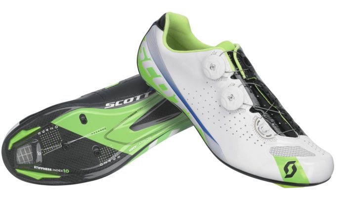 The Scott Premium Road shoe in an Orica-GreenEdge colourway
