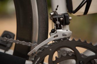 A rare sight in Portland, a Campagnolo front derailleur