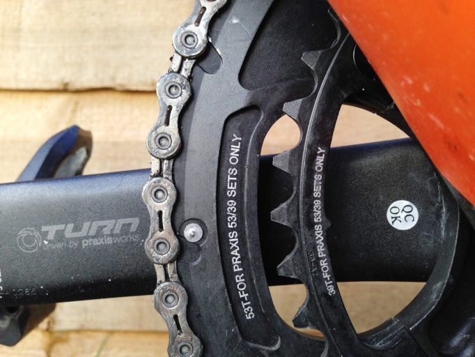 Praxis Works 53/39 chainrings with LevaTime shifting technology