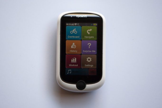 The Magellan Cyclo 505 main screen 