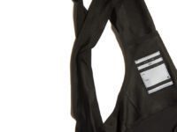 A radio pocket is provided on the rear of the bib