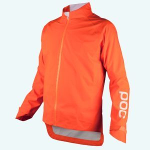 POC AVIP Rain Jacket in Zinc Orange, with reflective details will get you noticed as the days get shorter