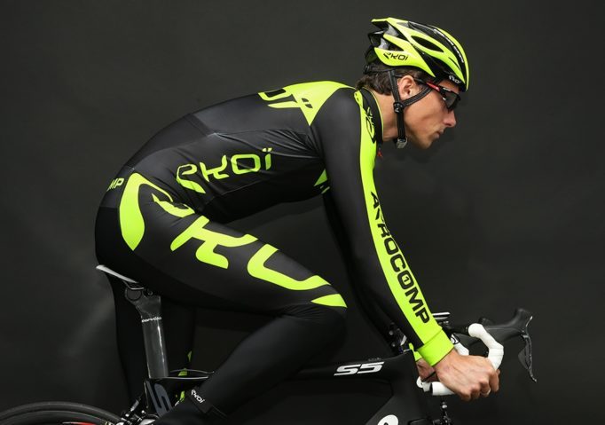 The Ekoi Aerocomp Thermal Suit, perfectly normal clothing on the bike, maybe not suitable for the pub?