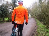 The POC AVIP Rain Jacket comes in retina searing Zinc orange, you will be seen