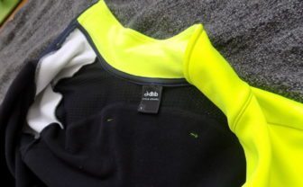 A mesh insert, combined with a flap over the shoulders, helps keep you from overheating