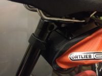 The Ortlieb's strap is covered to stop any rubbing on your clothing