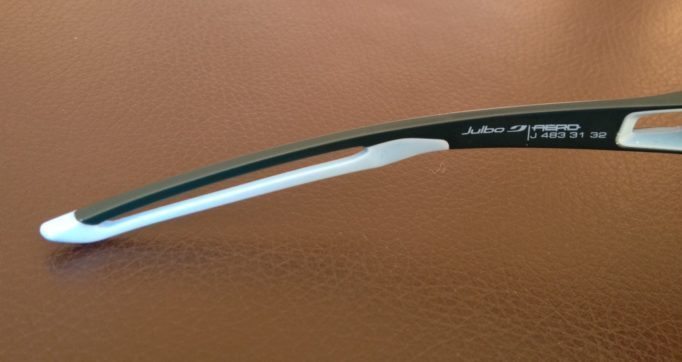 The arms on the Julbo Aero are slim and unobtrusive, with silicone pads for comfort