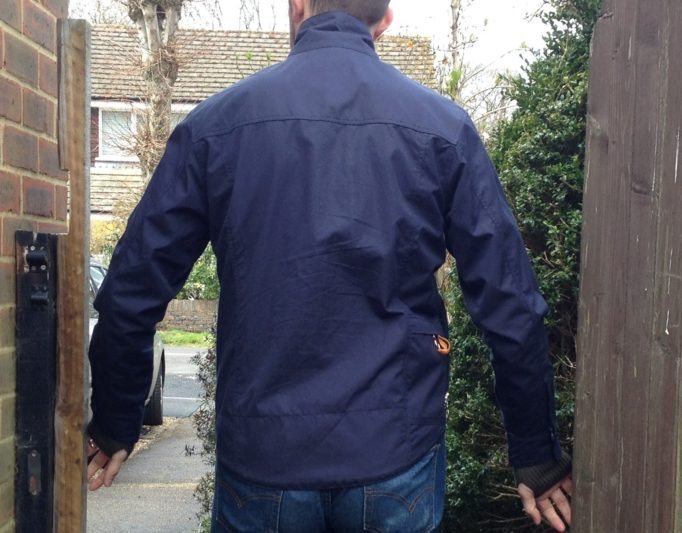 An extended tail helps keep your back warm on the bike