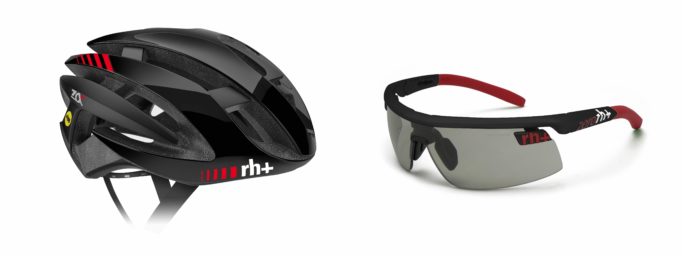 The rh+ Z Alpha Helmet and Olympo glasses are all part of the Speed range, fo r that coordinated look