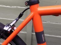 Straight seat stays and a slightly sloping top tube meet flawlessly, one of the joys of a hand built frame