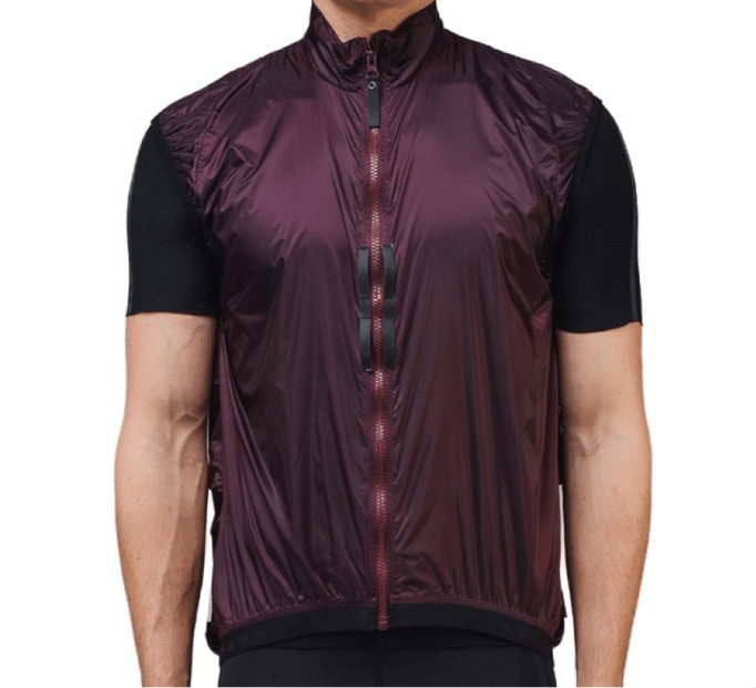 The Huez Starman Windproof Gilet lightweight and handy for Full Monty style disrobing