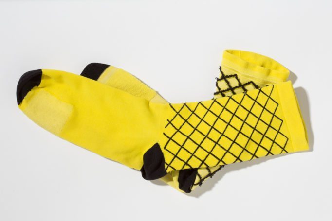They're yellow and the extra padding on the sole adds some comfort for tired toes