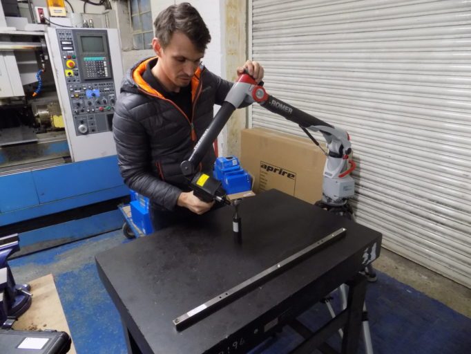 Founder and chief engineer Phil Dempsey demonstrates some of Cycles Perfecta high-tech equipment