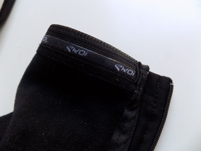 The legs have a zip closure and silicone bands to keep them in place