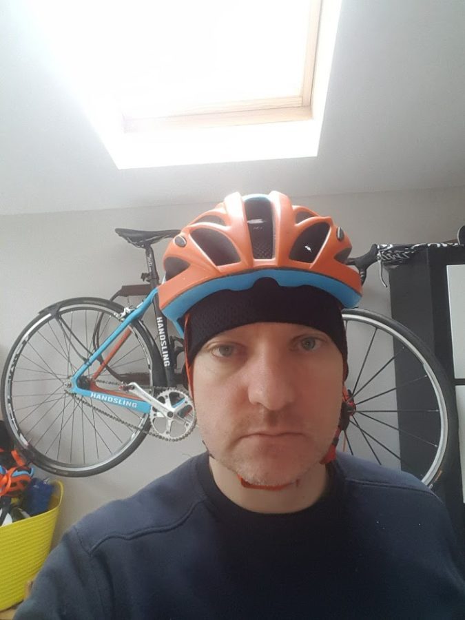 Mullet hat under helmet