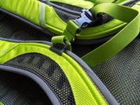 The chest straps are adjustable and help secure the pack