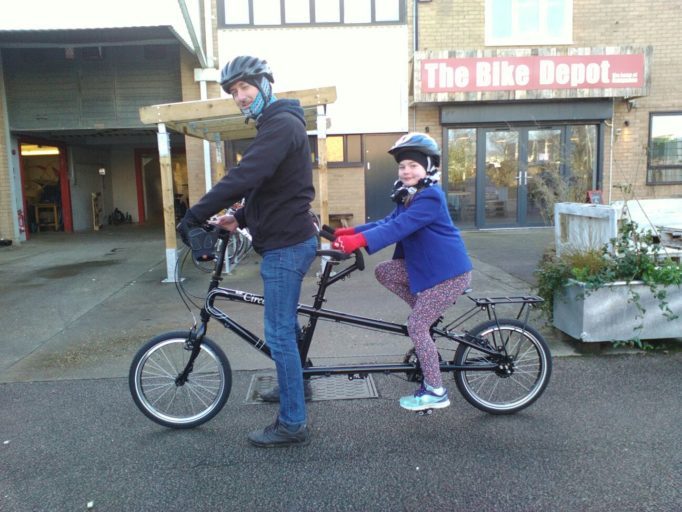 Little and large take to the road, but will the stoker be pedalling?