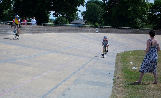 Another future gold medalist takes his first steps at Herne Hill. Photo courtesy of Paul Wilkinson
