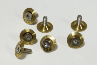 Brass washers and steel torx bolts