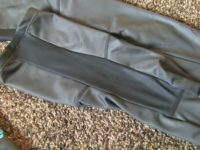 Stretch panels on the back of the leg warmers