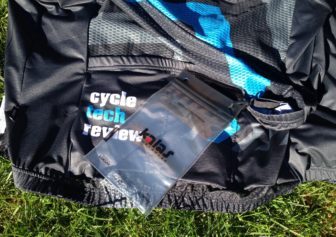 The attached waterproof pouch comes in very handy