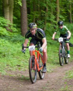 The wooded descent is fast, with a tight exit
