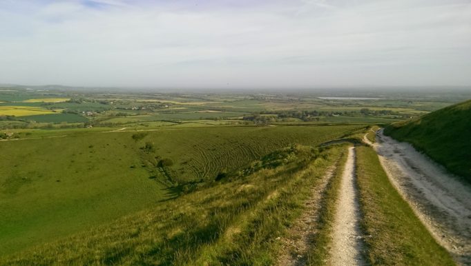 The view looking back down the last big hill, Windover. Don't worry there is one more after this!