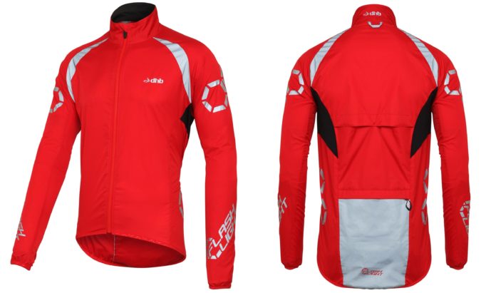 The dhb Flashlight Windproof Jacket will get you noticed